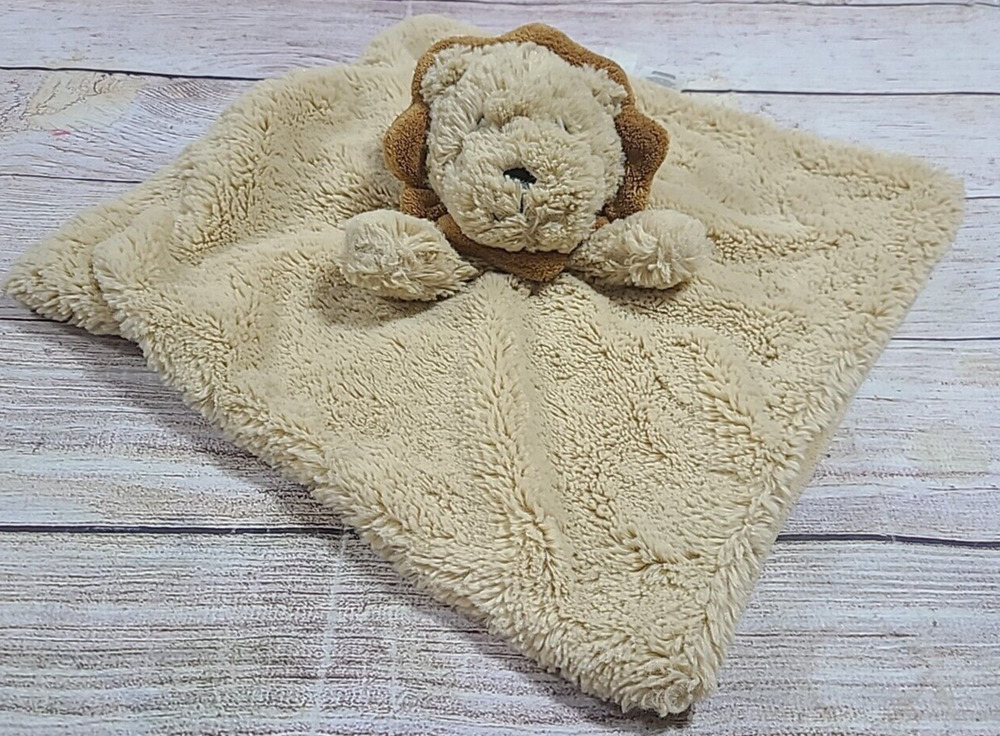 Koala Baby Plush Lion Lovey Security Blanket Rattle Brown Tan 14" x 14" 2015